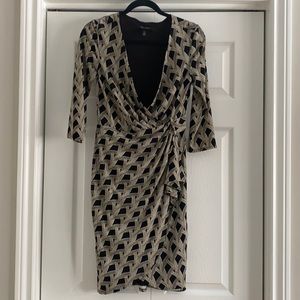 White House Black Market Faux Wrap Midi Dress (Size 2)